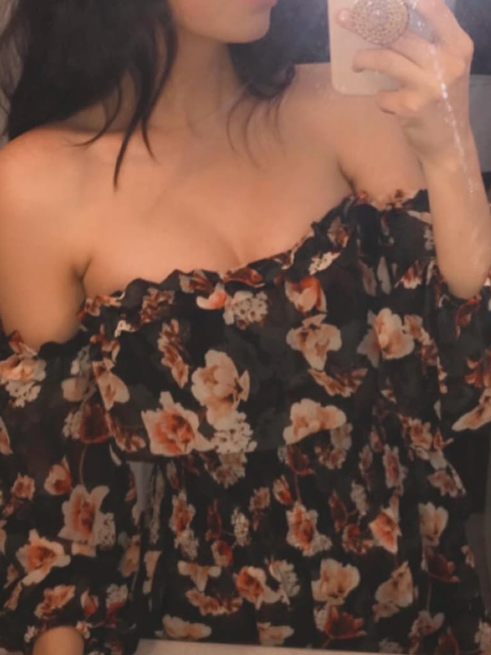 Blue Life Off-Shoulder Floral Romper